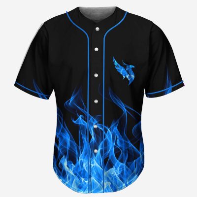 illenium blue flames baseball jersey 490272 - Illenium Store
