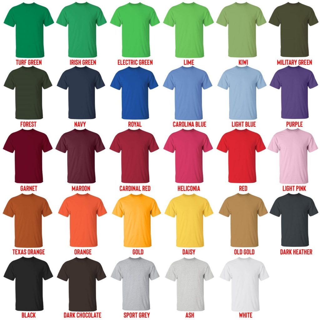 t shirt color chart - Illenium Store