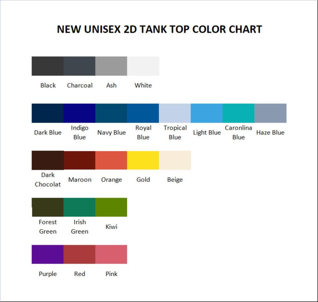 tank top color chart - Illenium Store